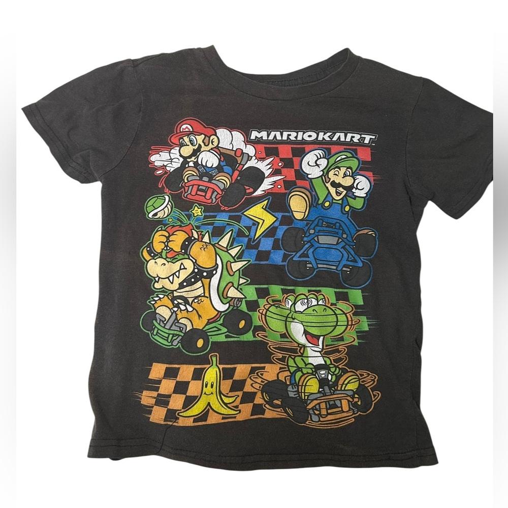 Kids Mario Kart Graphic Tee - Black Size Small